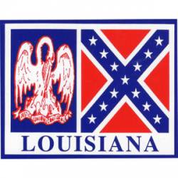 Louisiana Confederate Rebel Flag Script - Sticker
