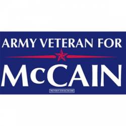 Army Veteran For McCain - Bumper Sticker