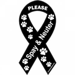 Black Please Spay And Neuter - Ribbon Magnet