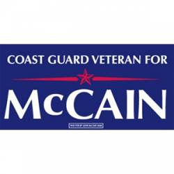 Coast Guard Veteran For McCain - Bumper Sticker