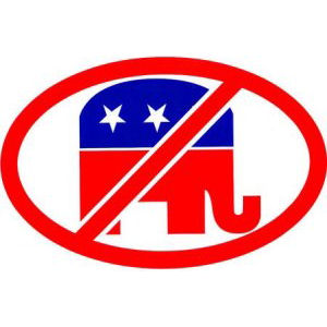 Anti Republican Oval Sticker