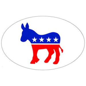 Democrat Donkey Oval Sticker
