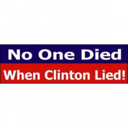 When Clinton Lied - Bumper Sticker