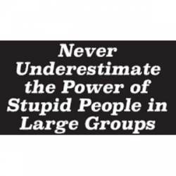 Never Underestimate The Power Of Stupid People In Large Groups - Sticker