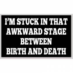 I'm Stuck In That Awkward Stage Between Birth And Death - Vinyl Sticker