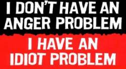 I Don't Have An Anger Problem I Have An Idiot Problem - Sticker