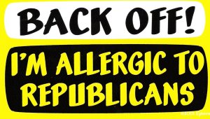 Allergic To Republicans Sticker