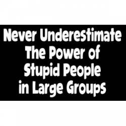 Never Underestimate The Power Of Stupid People In Large Groups - Sticker