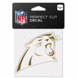 Carolina Panthers - 4x4 Gold Metallic Die Cut Decal