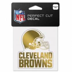 Cleveland Browns - 4x4 Gold Metallic Die Cut Decal