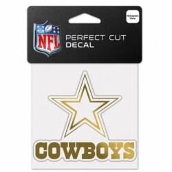 Dallas Cowboys - 4x4 Gold Metallic Die Cut Decal