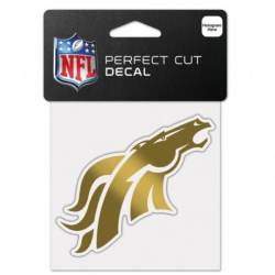 Denver Broncos - 4x4 Gold Metallic Die Cut Decal