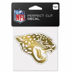 Jacksonville Jaguars - 4x4 Gold Metallic Die Cut Decal