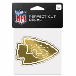 Kansas City Chiefs - 4x4 Gold Metallic Die Cut Decal