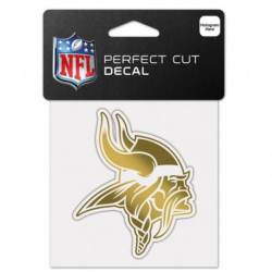 Minnesota Vikings - 4x4 Gold Metallic Die Cut Decal