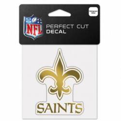 New Orleans Saints - 4x4 Gold Metallic Die Cut Decal