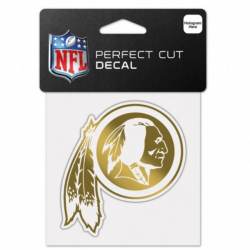 Washington Redskins - 4x4 Gold Metallic Die Cut Decal