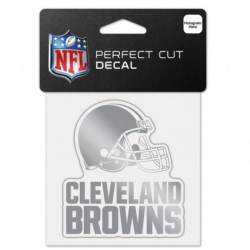 Cleveland Browns - 4x4 Silver Metallic Die Cut Decal