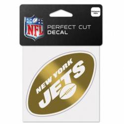 New York Jets - 4x4 Gold Metallic Die Cut Decal