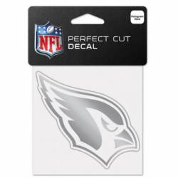 Arizona Cardinals - 4x4 Silver Metallic Die Cut Decal