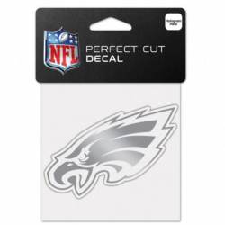 Philadelphia Eagles - 4x4 Silver Metallic Die Cut Decal