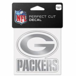 Green Bay Packers - 4x4 Silver Metallic Die Cut Decal