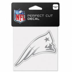 New England Patriots - 4x4 Silver Metallic Die Cut Decal