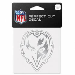 Baltimore Ravens - 4x4 Silver Metallic Die Cut Decal