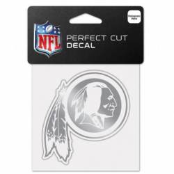 Washington Redskins - 4x4 Silver Metallic Die Cut Decal