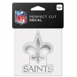 New Orleans Saints - 4x4 Silver Metallic Die Cut Decal