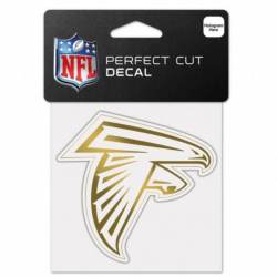 Atlanta Falcons - 4x4 Gold Metallic Die Cut Decal