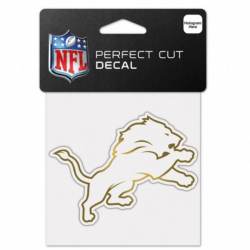 Detroit Lions - 4x4 Gold Metallic Die Cut Decal