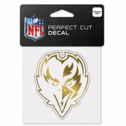 Baltimore Ravens - 4x4 Gold Metallic Die Cut Decal