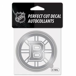 Boston Bruins - 4x4 Silver Metallic Die Cut Decal