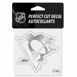 Pittsburgh Penguins - 4x4 Silver Metallic Die Cut Decal