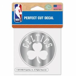 Boston Celtics - 4x4 Silver Metallic Die Cut Decal