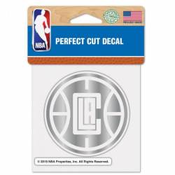 Los Angeles Clippers - 4x4 Silver Metallic Die Cut Decal