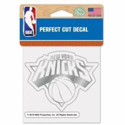 New York Knicks - 4x4 Silver Metallic Die Cut Decal