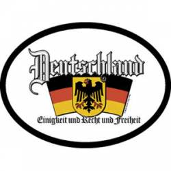 Germany German Deutschland Motto - Reflective Oval Sticker