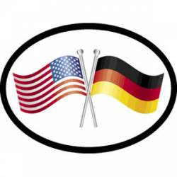 United States & Germany Friendship Flag - Reflective Oval Sticker