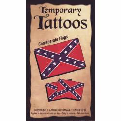 Confederate Rebel Flag - Temporary Tattoos