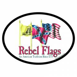 Gadsden Rebel & American Flag - Oval Sticker