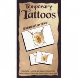 Scotland w/ Lion Shield - Temporary Tattoos