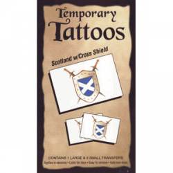 Scotland w/ Cross Shield - Temporary Tattoos