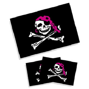 Pirate Girl Flag Temporary Tattoos