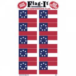 1st Confederate Rebel Flag - Pack Of 50 Mini Stickers