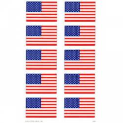 United States of America American Flag - 10 Mini Stickers