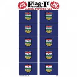 Alberta Province Canada Flag - Pack Of 50 Mini Stickers