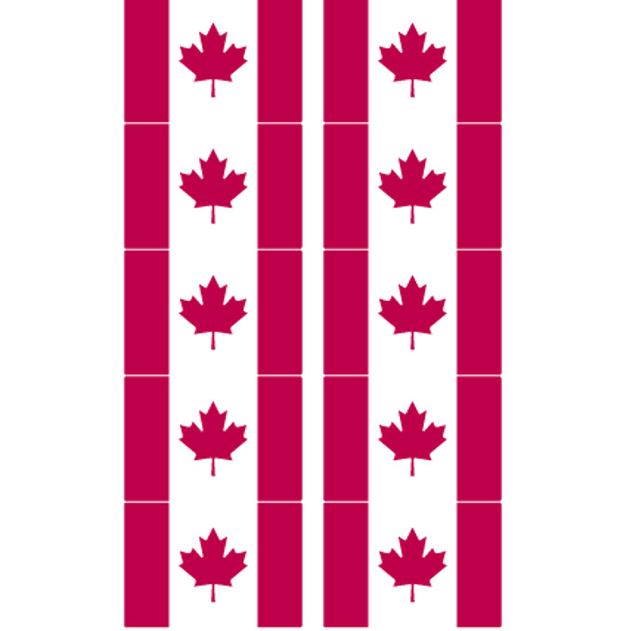 Canada 10 Mini Flag Stickers