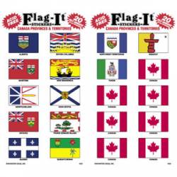 Canadian Provinces & Territories - Pack of 20 Mini Stickers
